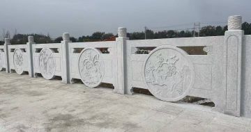 东营芝麻白河道栏杆 石材栏杆