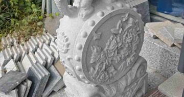 东营芝麻白抱鼓石 庭院抱鼓石