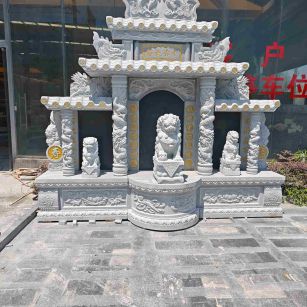 东营芝麻白中国黑石材套墓 花岗岩墓碑