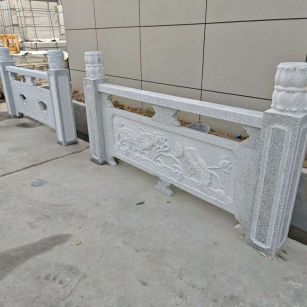 东营芝麻白河道栏杆 石材栏杆