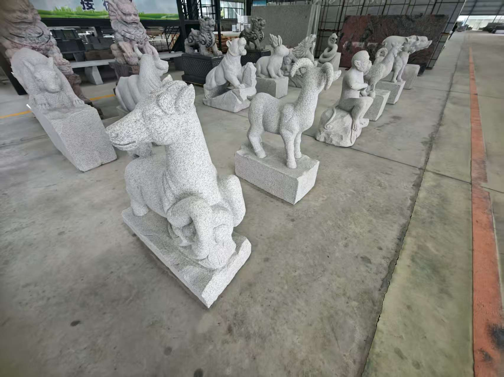 东营芝麻白雕刻 十二生肖 异形雕刻