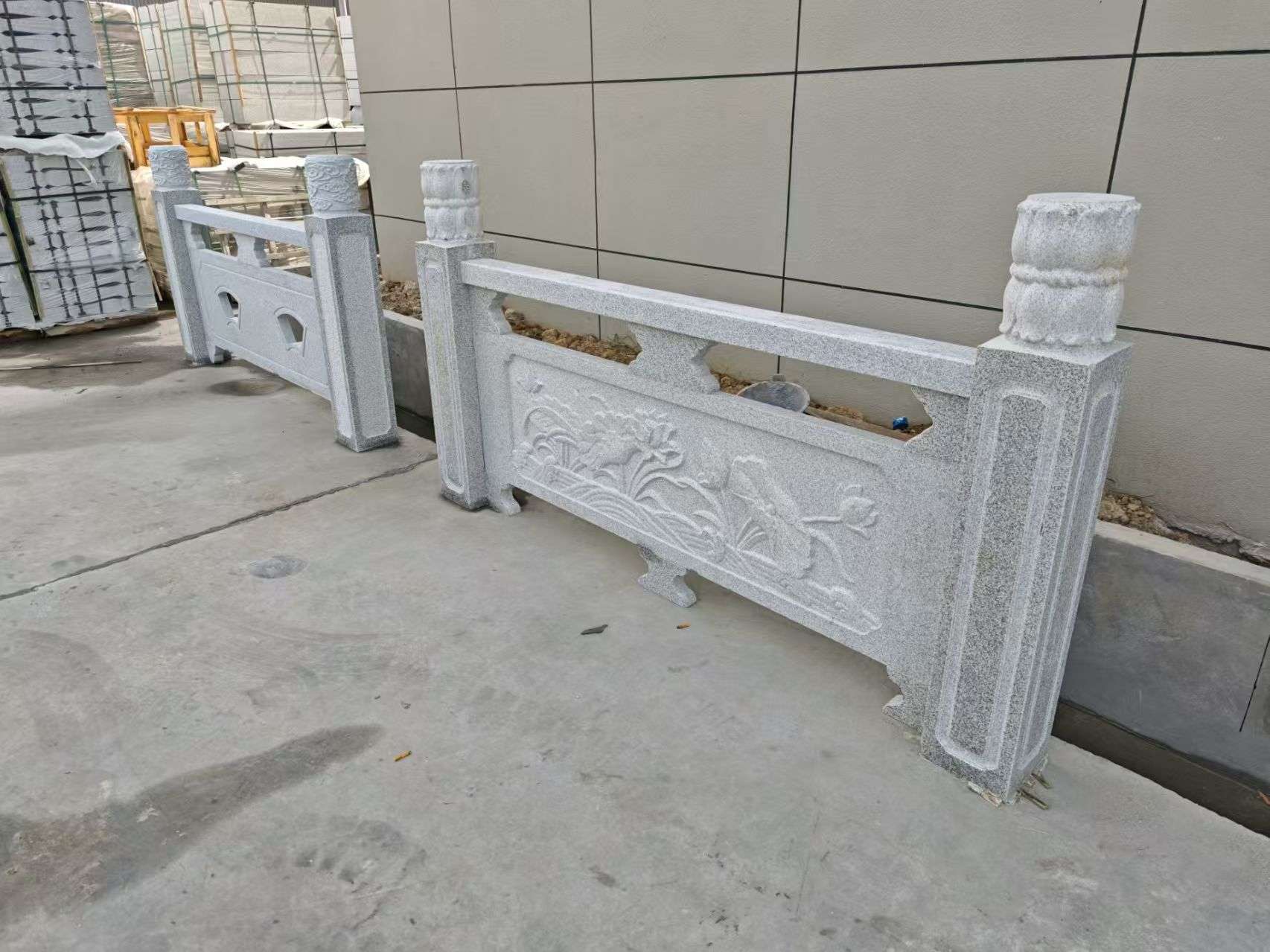 东营芝麻白河道栏杆 石材栏杆